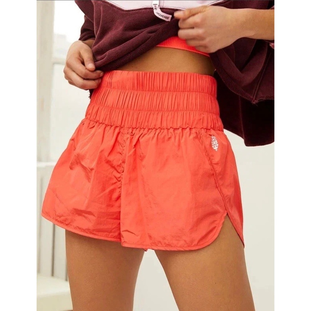 Free People FP Movement The Way Home Running Shorts Papaya Orange Small NWT